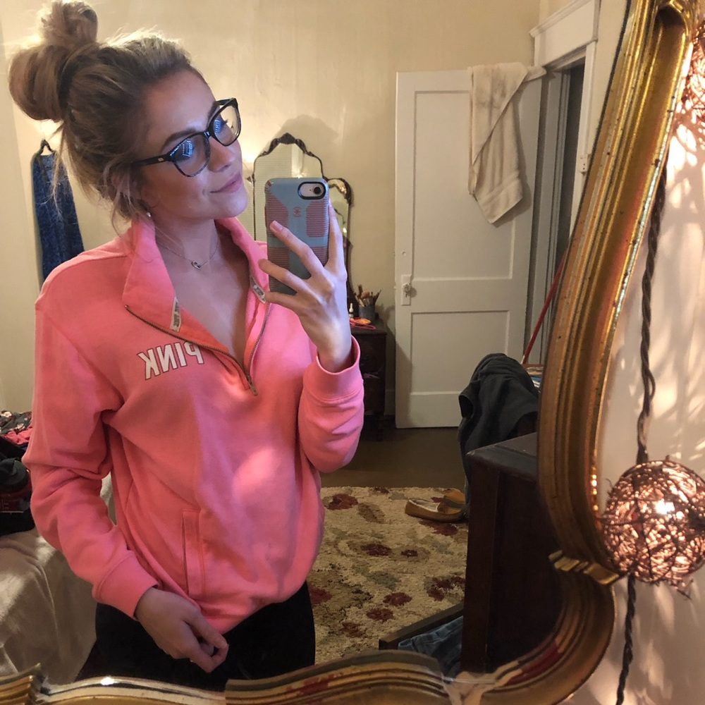 Pink 3/4 zip pullover